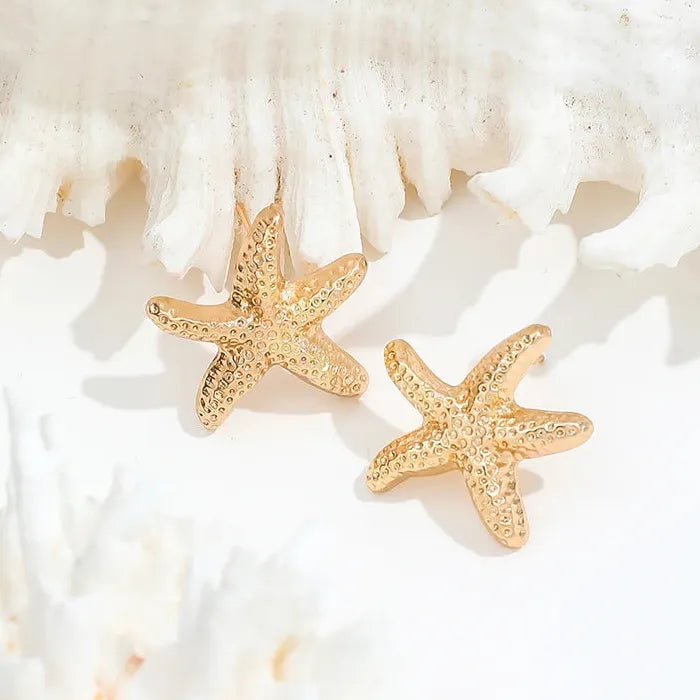 Vintage Colorful Crystal Starfish Drop Earrings for Women 2025