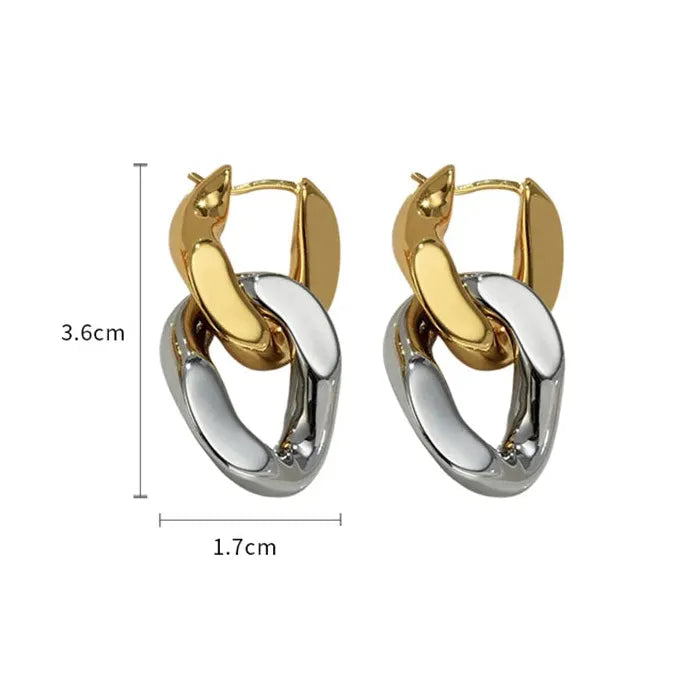 Luxury Geometric Gold & Silver Copper Drop Earrings for Women Y2K Jewelry