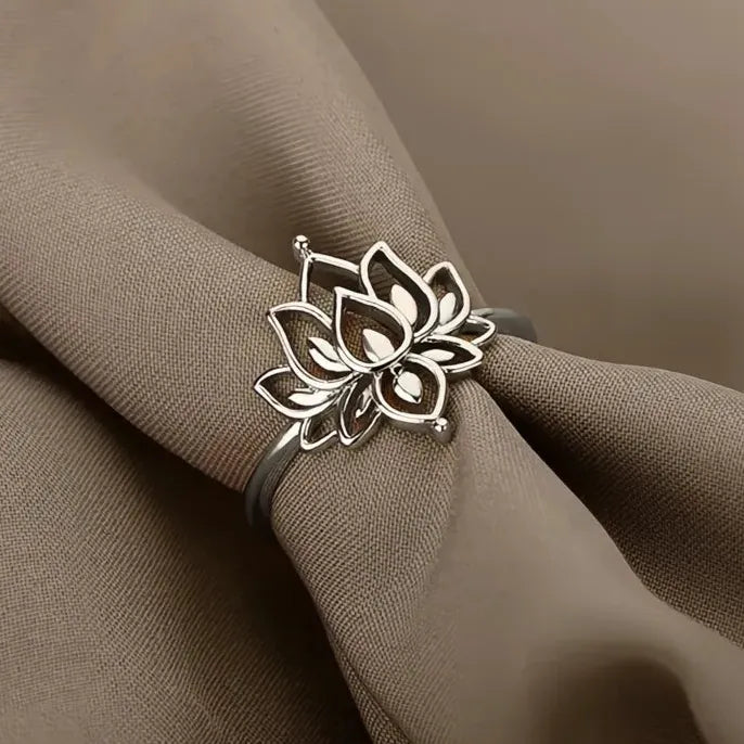 Romantic Lotus Flower Women’s Wedding Ring Brass Gold & Silver Color Jewelry