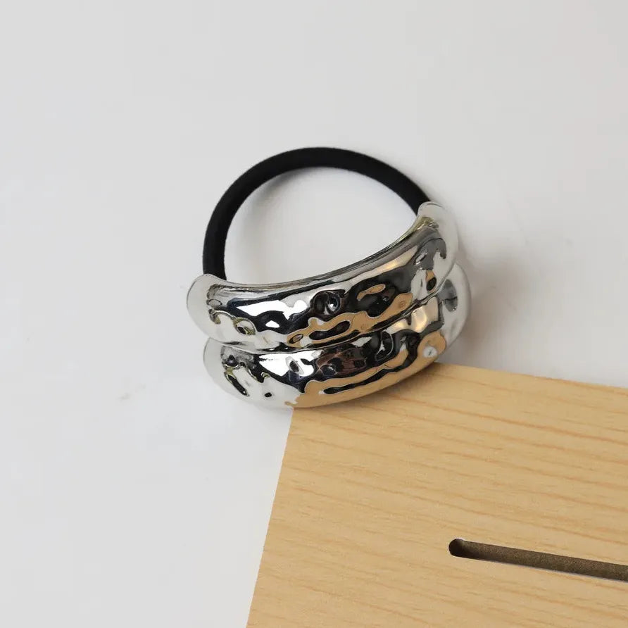 Vintage Punk Metal Cross Elastic Hairband Hair Loop for Women