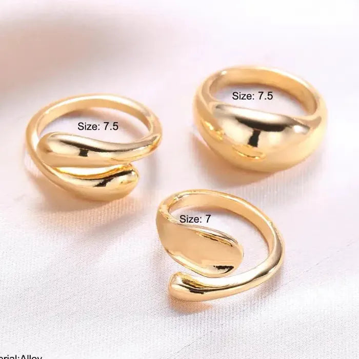 3Pcs Punk Metal Open Rings Set Vintage Y2K Fashion Jewelry for Women Men Party