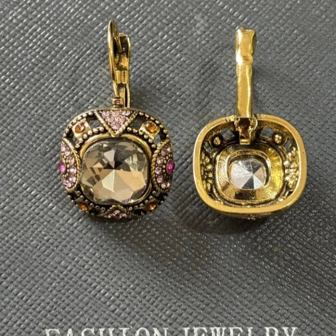 Elegant Imitation Crystal Geometric Drop Earrings for Women Party Jewelry Gift