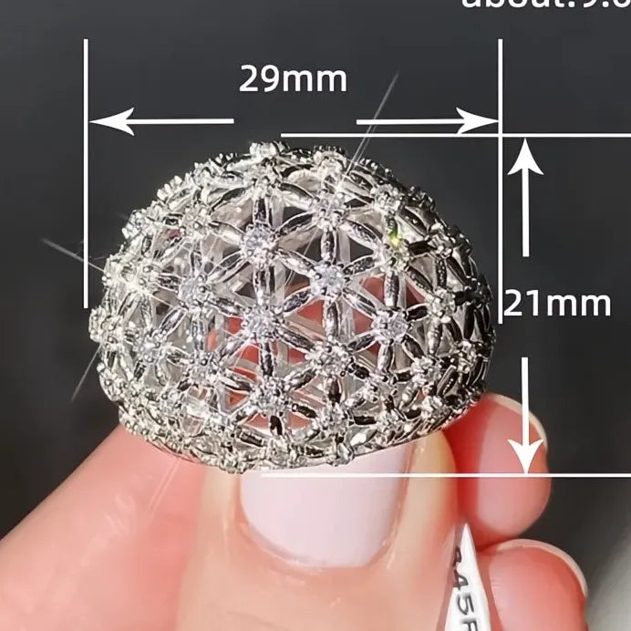 Luxury Women's Geometric Cubic Zirconia Wedding & Party Ring