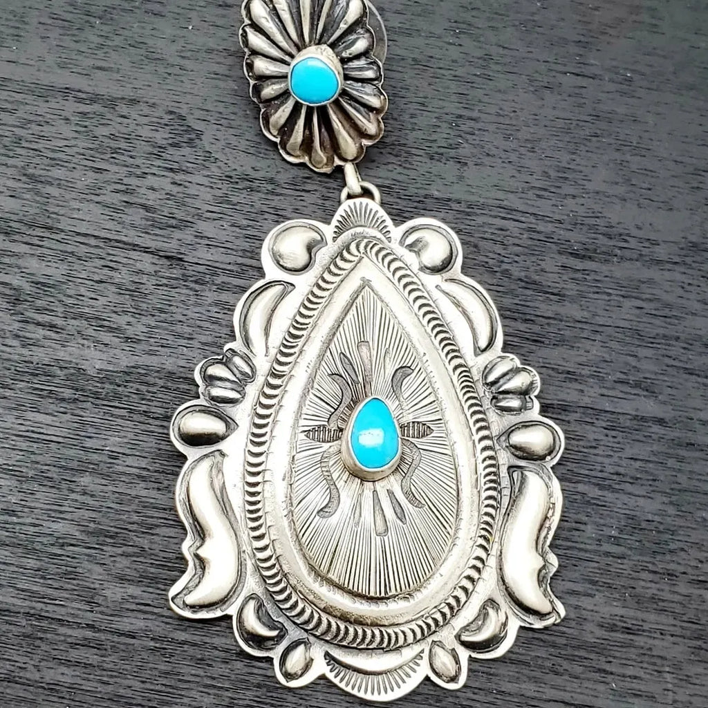 Retro Turquoise Drop Earrings Geometric Zinc Alloy Stone Jewelry Gift for Women