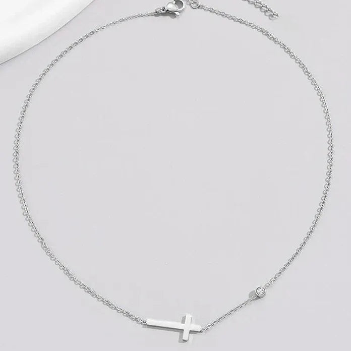 Cross Pendant Necklace for Women Girls Minimalist Geometric Charm Jewelry