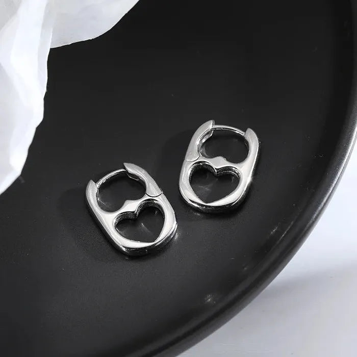 Copper Alloy Heart Hoop Earrings Women Geometric Hollow Ear Buckle Gift 2026