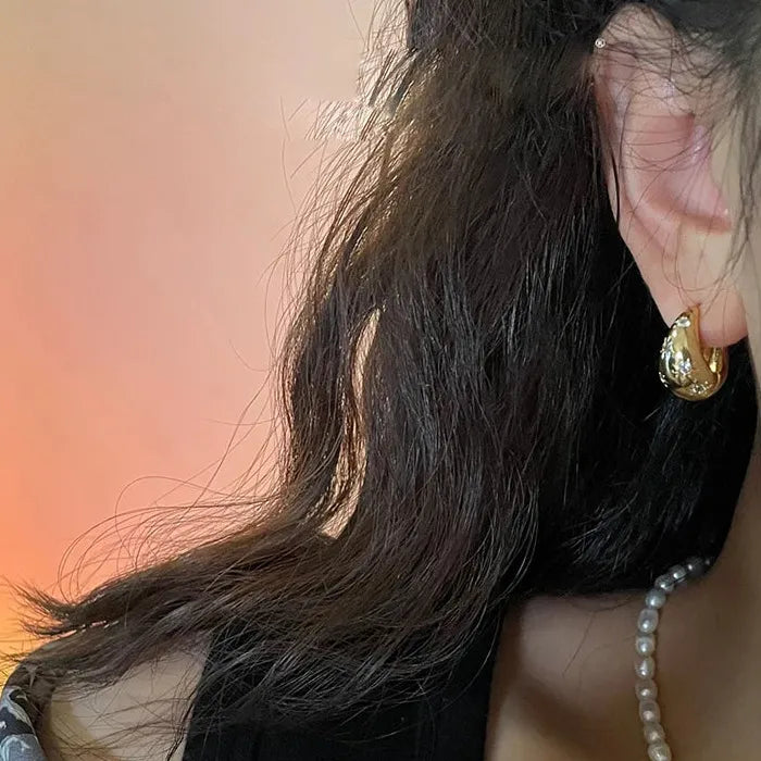 Stainless Steel Star Drop Hoop Earrings Chunky Punk Y2K Jewelry for Women