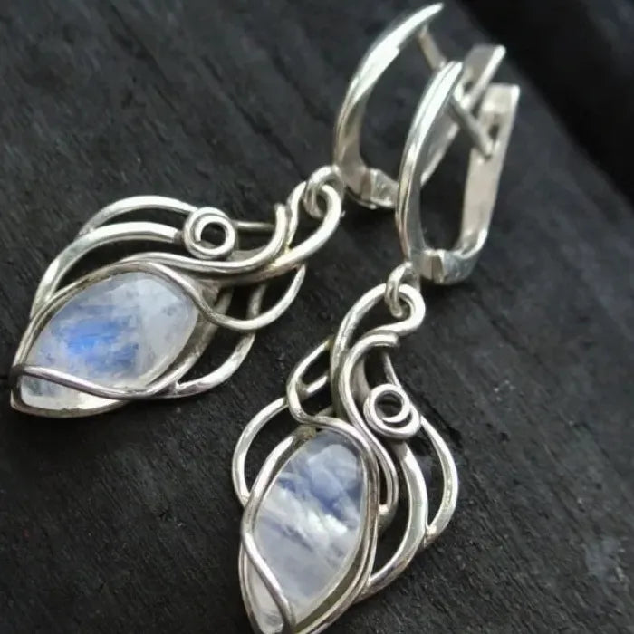 Silver Color Cross Dangle Earrings for Women White Stone Resin Zinc Alloy Jewelry