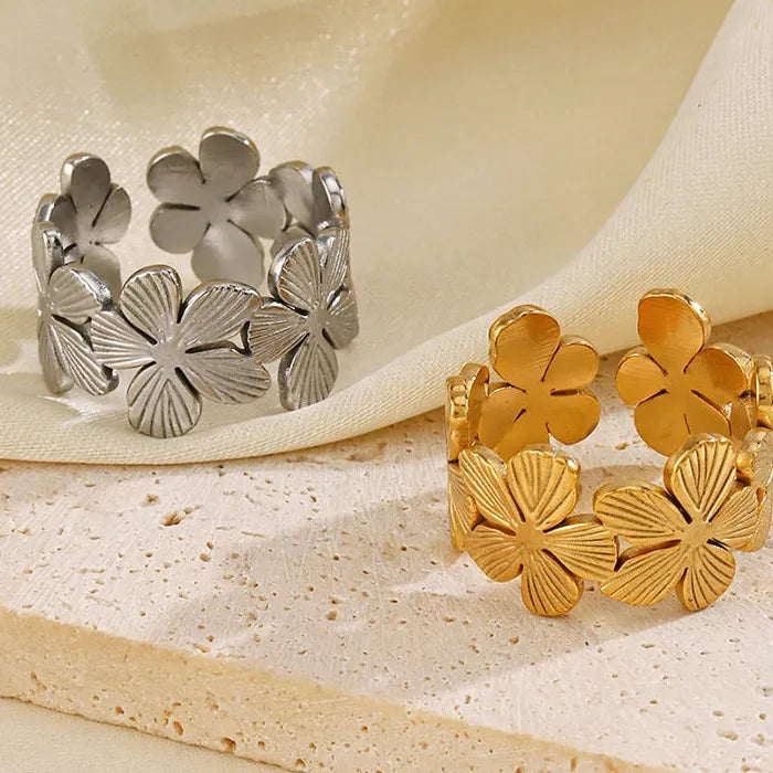 Gold Ginkgo Leaf Stainless Steel Ring Unisex Vintage Wedding Jewelry 2026
