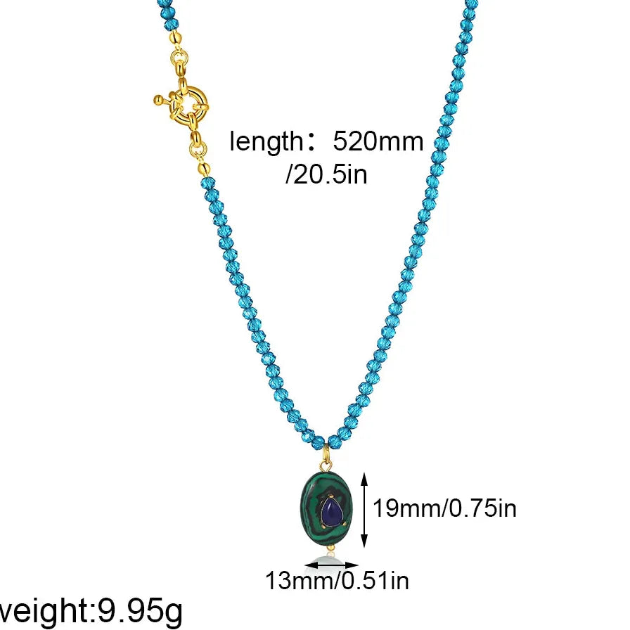 Handmade Multi Colored Bead Zircon Crystal Choker Necklace Boho Gift Jewelry