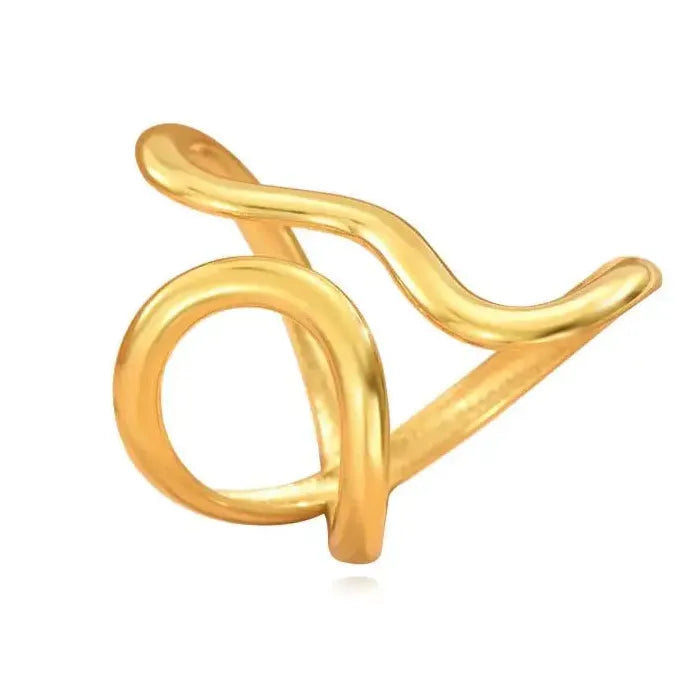 Gold Stainless Steel Geometric Rings for Women Men 2024 Gift Jewelry