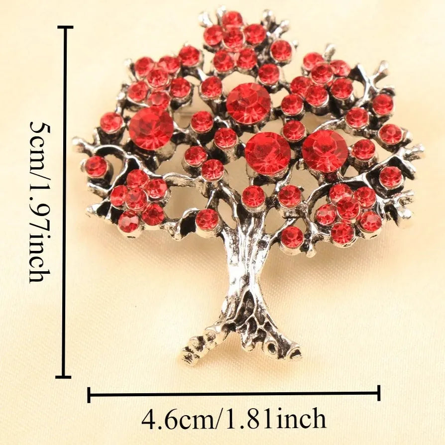 Vintage Classic Fortune Tree Brooch Pin Gift for Men & Women