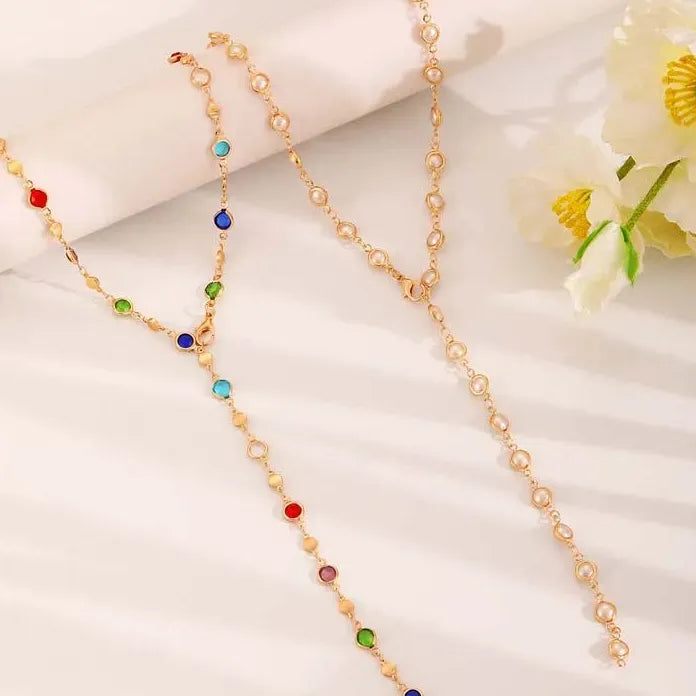 2024 Luxury Colorful Crystal Zircon Rhinestone Tassel Necklace for Women