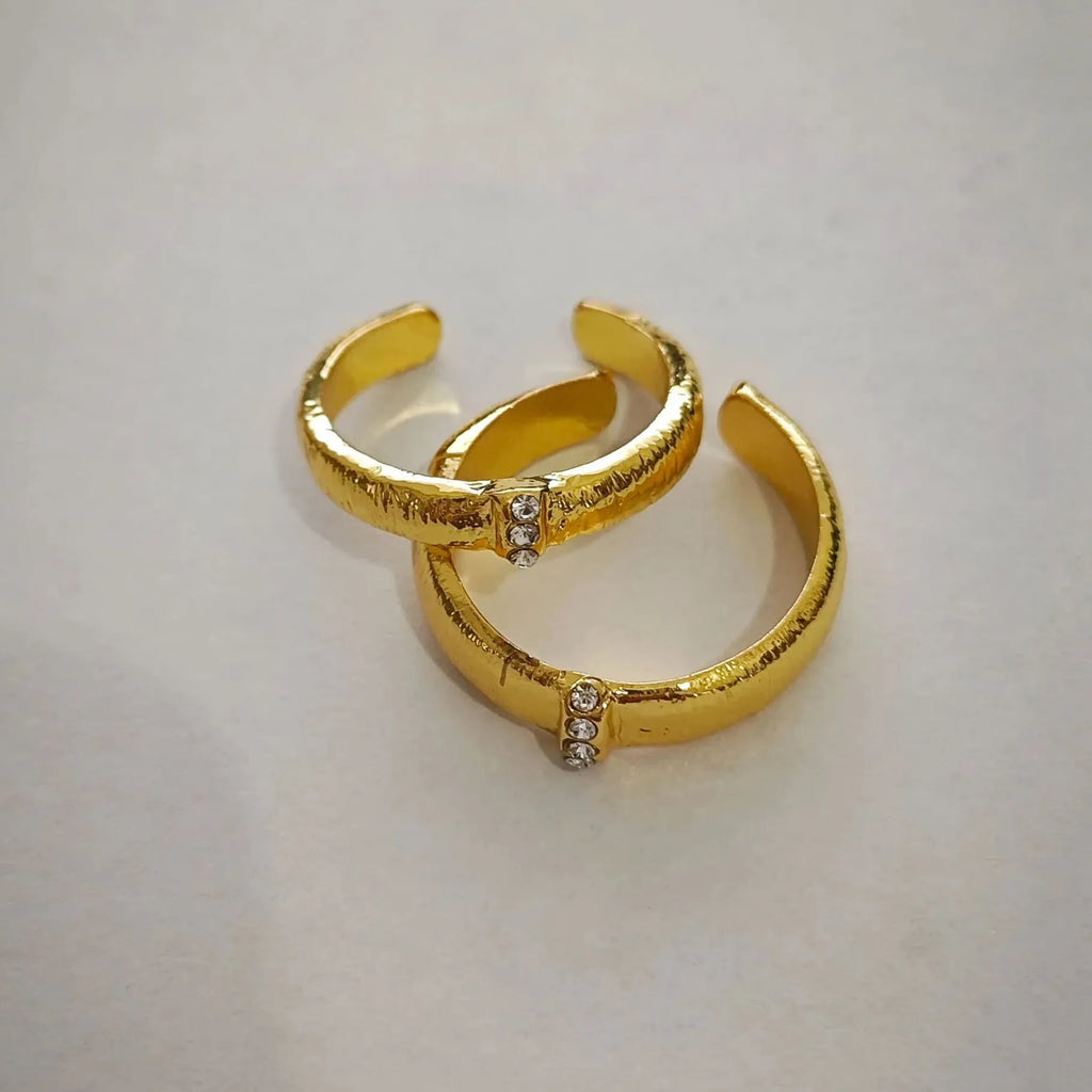 2Pcs Vintage Geometric Zircon Rings for Women Engagement Party Jewelry 2024 Trend