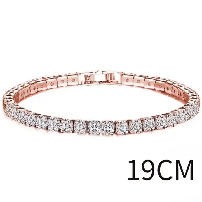 Elegant Women's Cubic Zirconia Link Chain Bracelet Gift Jewelry