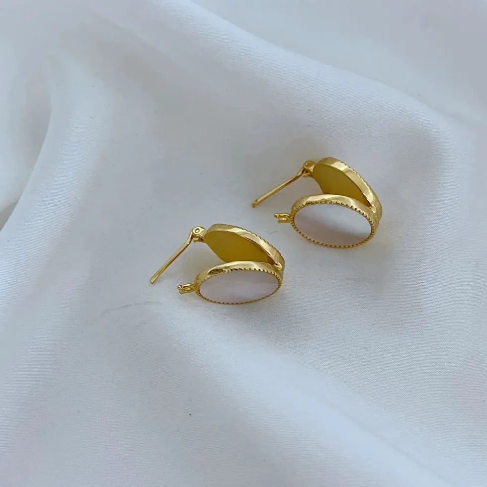 Ocean Double-Sided Shell Drop Earrings Lightweight Luxury for Women Banquet Gift