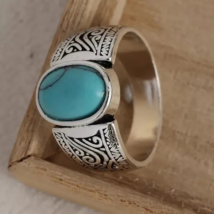 Retro Bohemian Resin Zinc Alloy Women's Ring Europe America Hot Sale