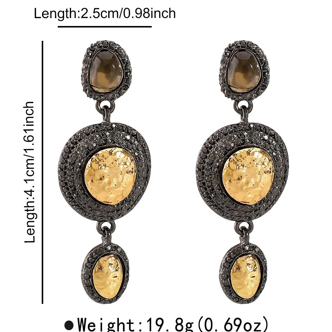 Vintage Geometric Double-Layer Round Drop Earrings for Women Stylish Jewelry