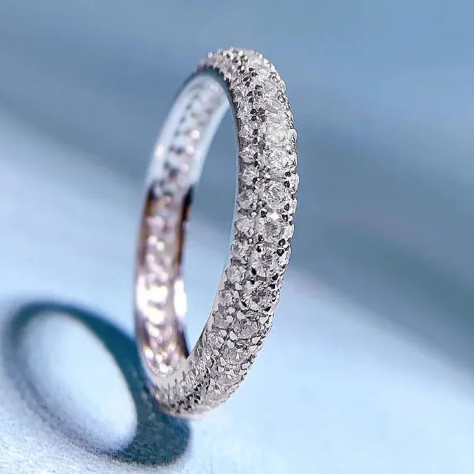 Fashion Copper Wedding Ring for Women Micro Paved Cubic Zirconia Engagement Jewelry