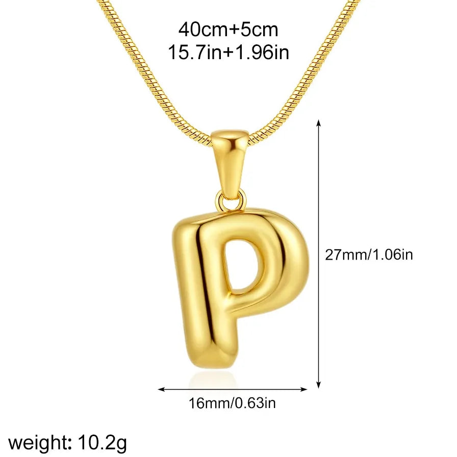 A-Z Alphabet Initial Necklace for Women 18k Gold Plated Pendant Choker Jewelry Gift