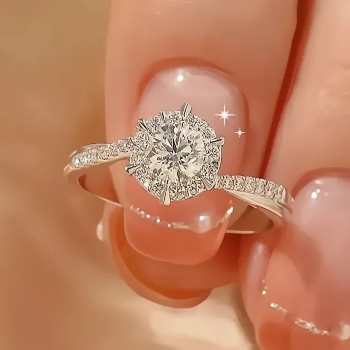 Eternity Brass Wedding Band with Cubic Zirconia Ring for Women