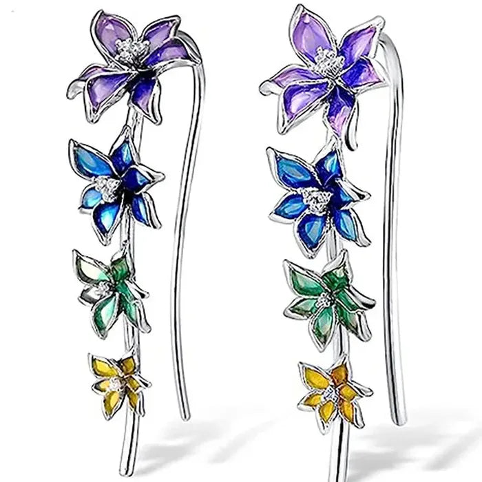 Women's Morning Glory Drop Earrings Copper Minimalist Fashion Accessories