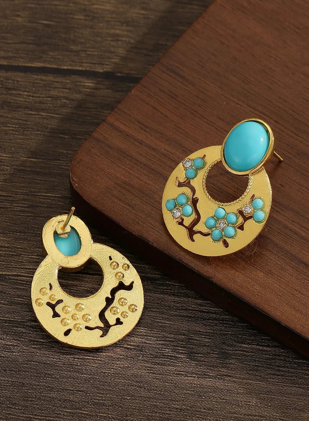 Bohemian Turquoise Pendant Drop Earrings Vintage Style Zinc Alloy Jewelry