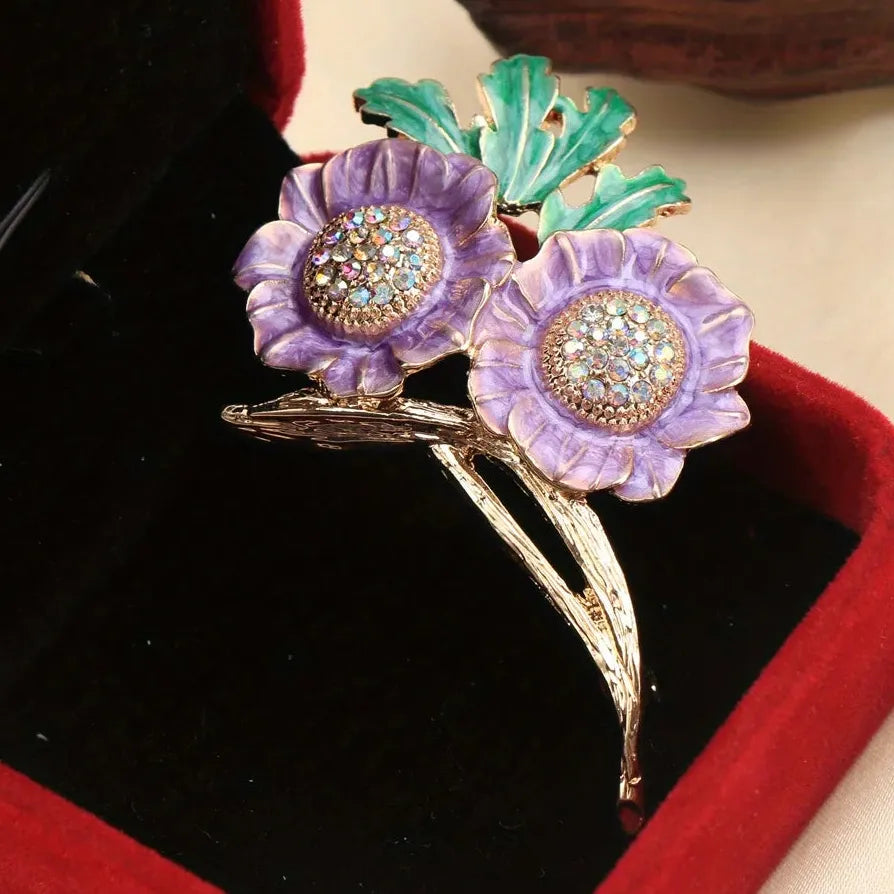 Elegant Sunflower Brooch Pin Jewelry Gift for Men & Women