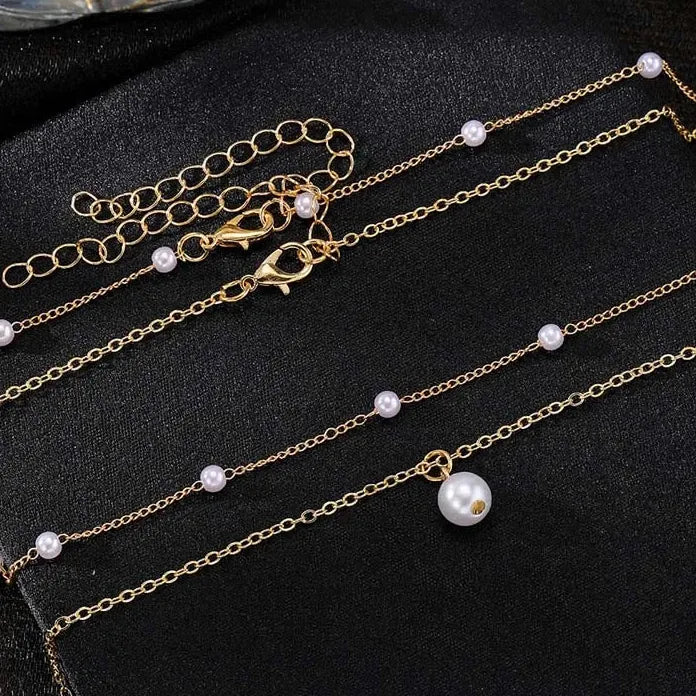 2026 Gold Pearl Choker Necklace for Women Double Layer Fashion Jewelry Gift