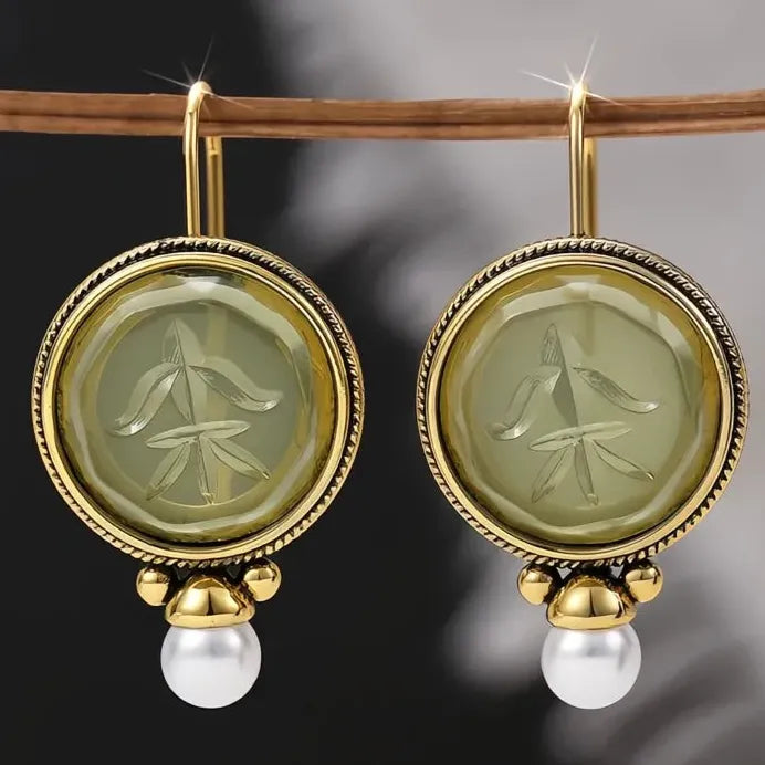Elegant Gold Simulated Pearl Drop Earrings for Women Stylish Jewelry