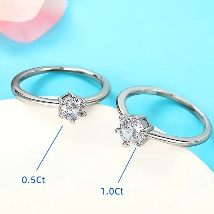 Elegant Cubic Zirconia Engagement Wedding Rings 5-6.5MM for Women