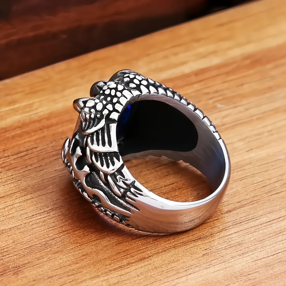 Vintage Viking Dragon Claw Ring for Men Boys 316L Stainless Steel Punk Nordic Jewelry Gift