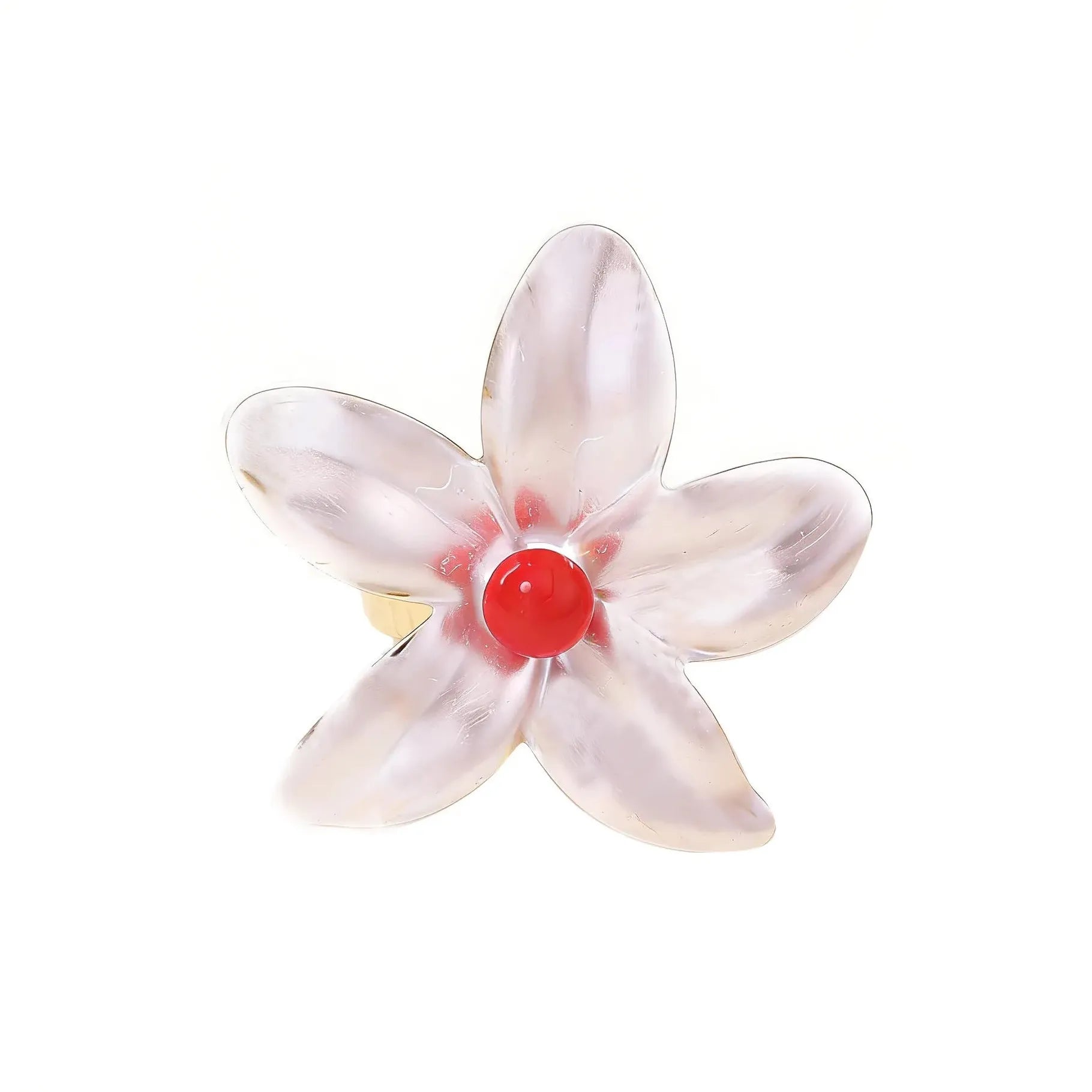 Adjustable Flower Ring Featuring Colorful Plant Pattern for Women Jewelry
