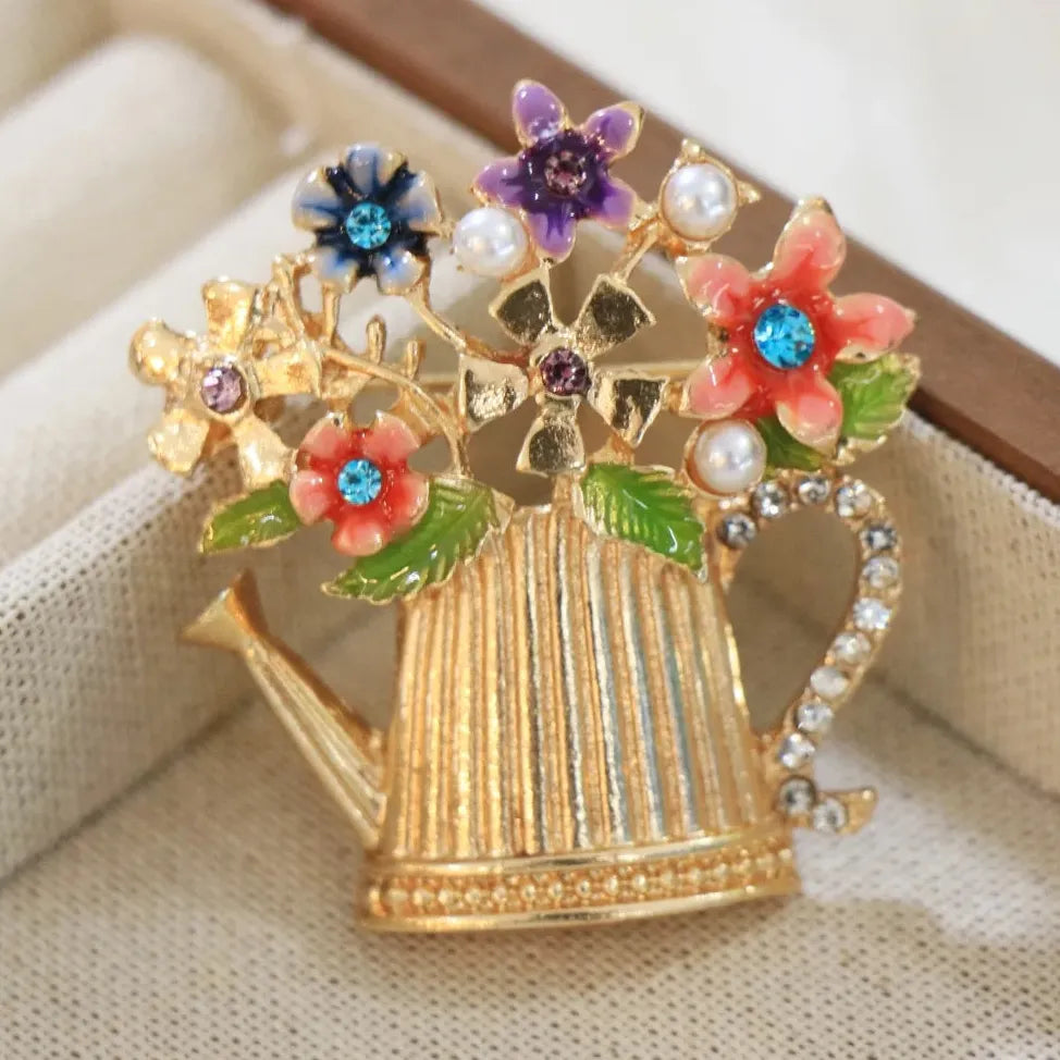 Classic Floral Bouquet Brooch Elegant Jewelry Gift for Women