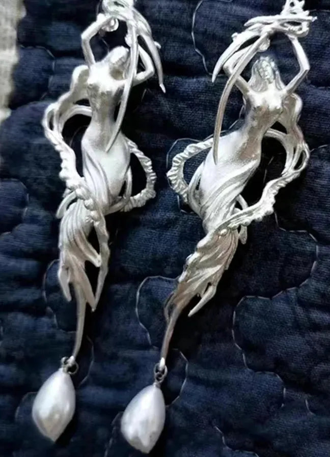 2024 Ceramic Skeleton Drop Earrings Vintage Style Men Women Jewelry Gift