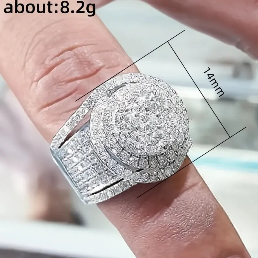 2023 Women’s Geometric Wedding Ring Full Bling Brass AAA Cubic Zirconia