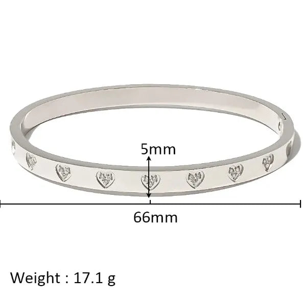 18K Gold Plated Stainless Steel Zircon Rhinestone Twist Open Bangle Bracelet Women