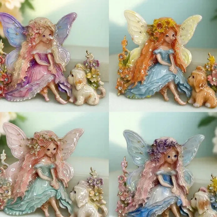 Elegant Wings Puppy Fairy Brooch Pin Jewelry for Men & Women