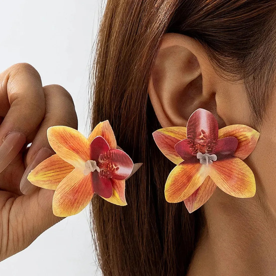 Bohemian Vintage Plant Motif Cotton Stud Earrings for Women Girls Fashion Jewelry