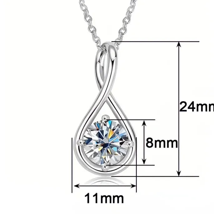 Women’s Geometric Pendant Necklace with Cubic Zirconia Silver Gold Jewelry