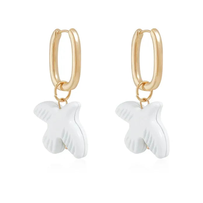 Peace Dove Resin Jewelry Set for Women Necklace Earrings Bracelet Crystal Pendant