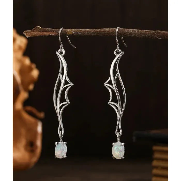 Vintage Bohemian Synthetic Opal Drop Earrings Zinc Alloy for Women Daily Wear