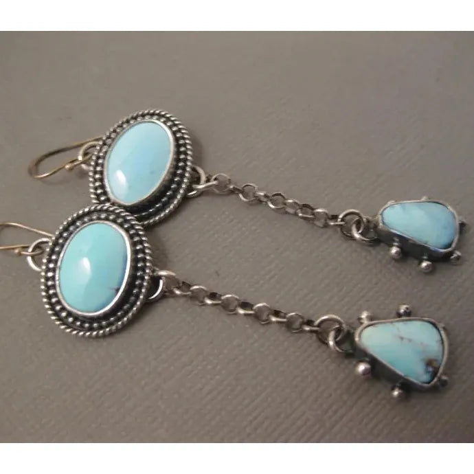 Vintage Bohemian Round Geometric Long Chain Pendant Earrings Zinc Alloy Jewelry