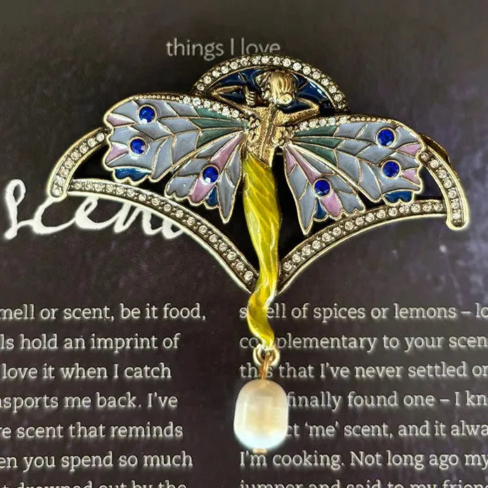 Vintage Butterfly Tassel Brooch Pin Classic Jewelry for Women