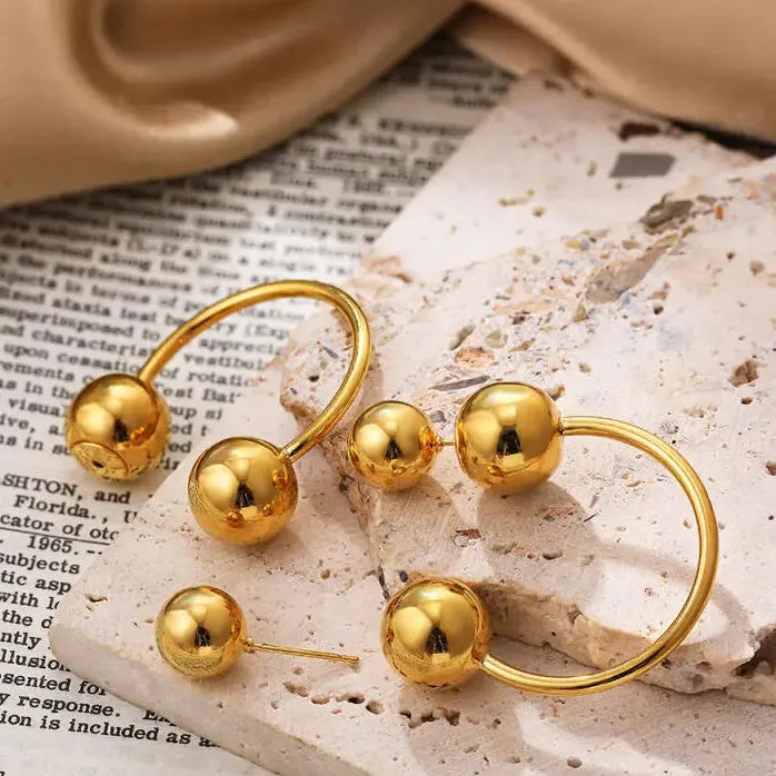 Trendy Smooth Ball Pendant Drop Earrings for Women Creative Y2K Design