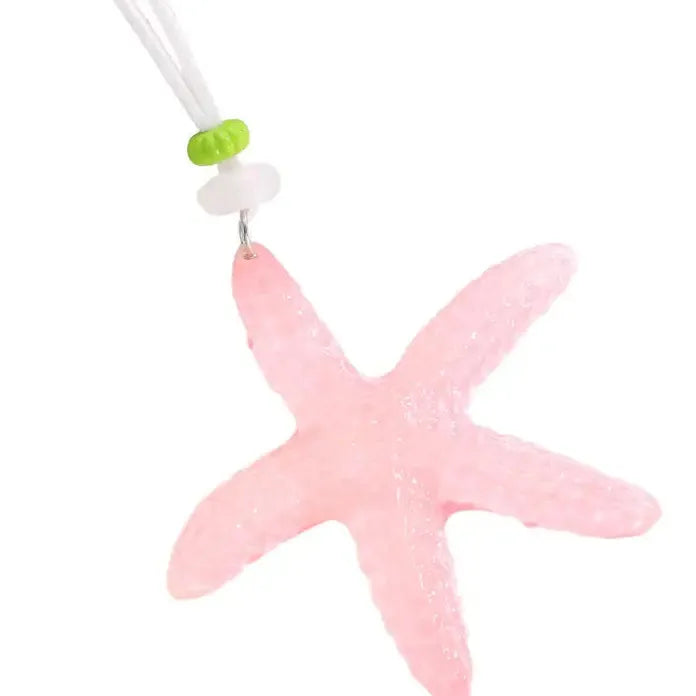 Blue Large Starfish Pendant Necklace for Women Romantic Holiday Jewelry
