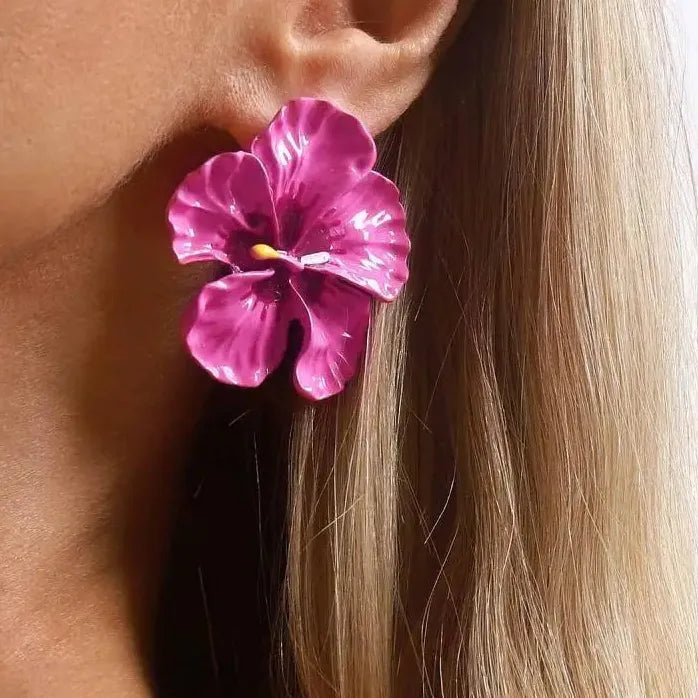 Vintage Plant Drop Earrings for Women Large Holiday Jewelry Natural Style