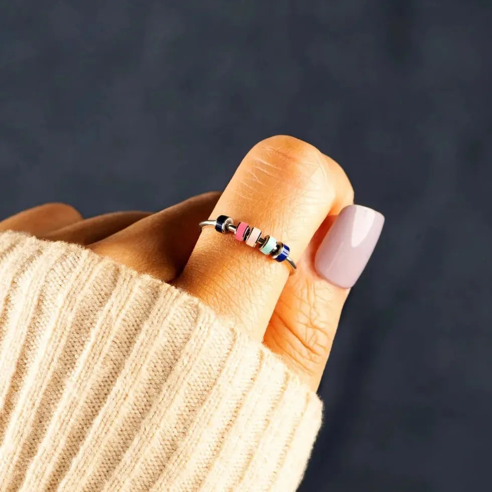 Adjustable Stainless Steel Spiral Fidget Ring Anxiety Relief Stress Jewelry