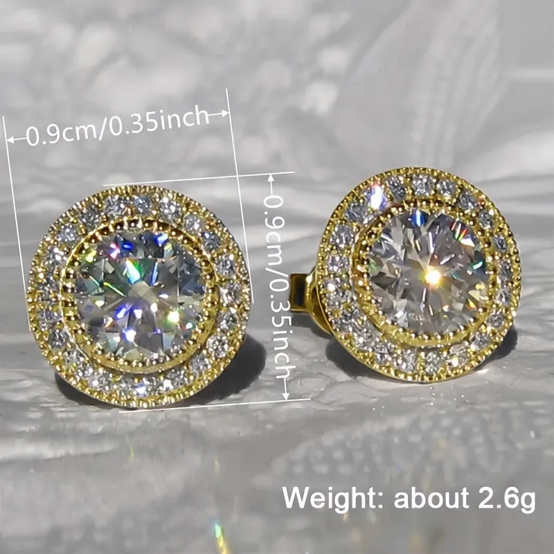 Dainty Small Round Cubic Zirconia Stud Earrings for Women Simple Elegant Daily Wear Jewelry
