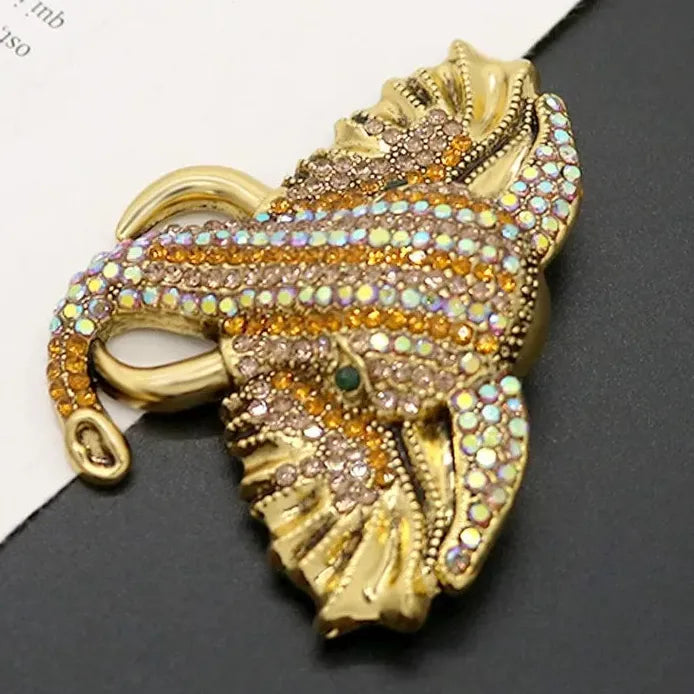 Elephant Rhinestone Brooch Lucky Animal Pin Classic Jewelry Gift
